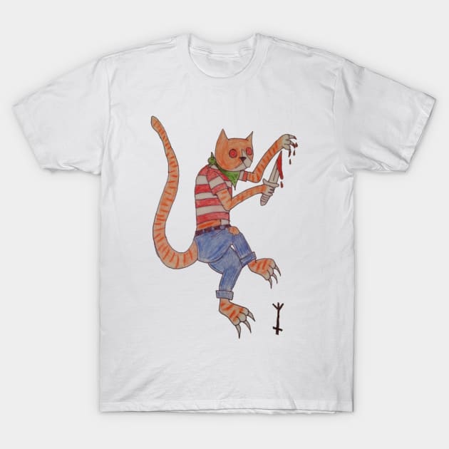 Pirate Cat T-Shirt by HobartGatoLocoFrolley